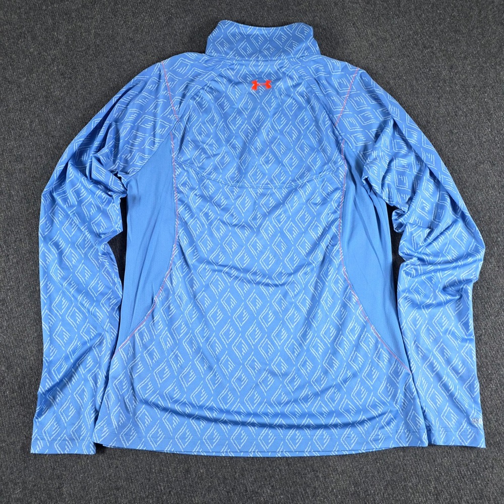 Under Armour Quarter Zip Pullover Mens Large Blue Geometric Iso-Chill 1253195 - Picture 5 of 12
